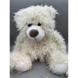 Bearington SCRUFFY Super Soft White Teddy Bear Plush Toy Doll
